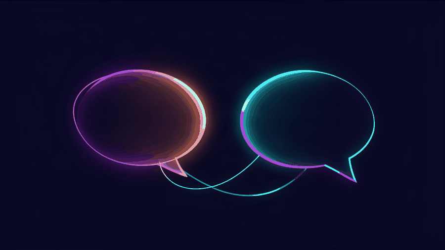 how to write dialogue - abstract dark theme illustration