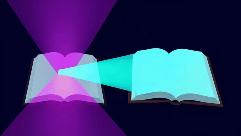 first person vs third person - abstract dark theme illustration